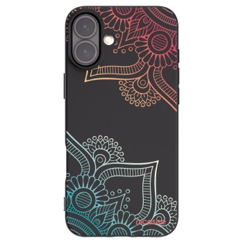 Picasee crna silikonska maskica za Apple iPhone 16 Plus - Flowers pattern