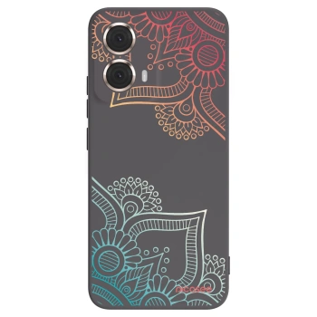 Picasee crna silikonska maskica za Motorola Moto G85 - Flowers pattern