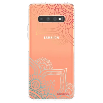 Picasee silikonska prozirna maskica za Samsung Galaxy S10 Plus G975 - Flowers pattern