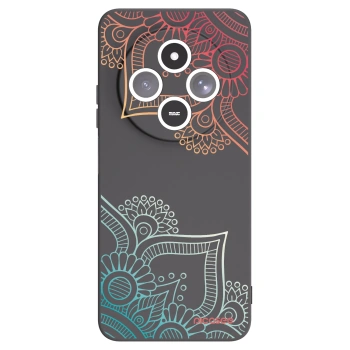 Picasee crna silikonska maskica za Xiaomi Redmi 14C - Flowers pattern