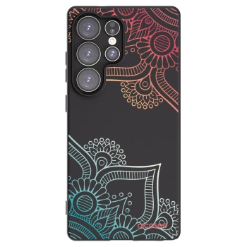 Picasee crna silikonska maskica za Samsung Galaxy S25 Ultra 5G - Flowers pattern