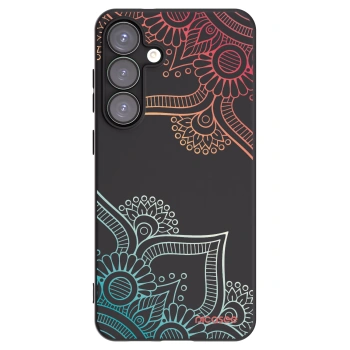 Picasee crna silikonska maskica za Samsung Galaxy S25+ 5G - Flowers pattern