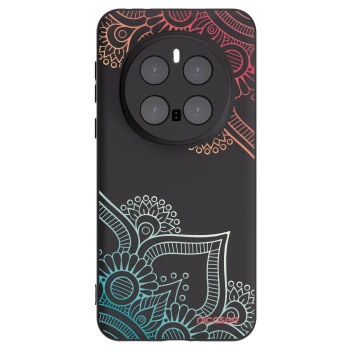 Picasee crna silikonska maskica za Honor Magic7 Pro 5G - Flowers pattern