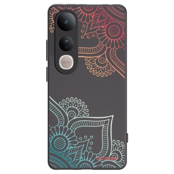 Picasee crna silikonska maskica za Vivo V50 Lite 5G - Flowers pattern