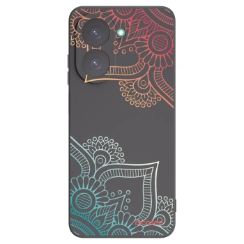Picasee crna silikonska maskica za Xiaomi Redmi A5 - Flowers pattern