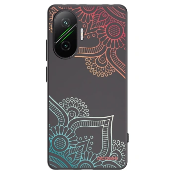 Picasee crna silikonska maskica za Xiaomi Poco F7 Pro 5G - Flowers pattern