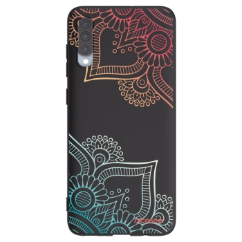 Picasee crna silikonska maskica za Samsung Galaxy A70 A705F - Flowers pattern