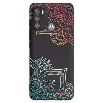 Picasee crna silikonska maskica za Motorola Edge 60 5G - Flowers pattern