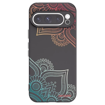 Picasee crna silikonska maskica za Google Pixel 9 Pro XL - Flowers pattern