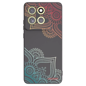 Picasee crna silikonska maskica za Motorola Moto G86 5G - Flowers pattern