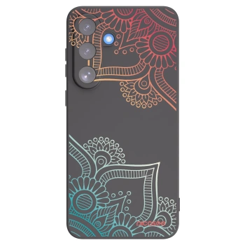 Picasee crna silikonska maskica za Samsung Galaxy S25 FE 5G - Flowers pattern