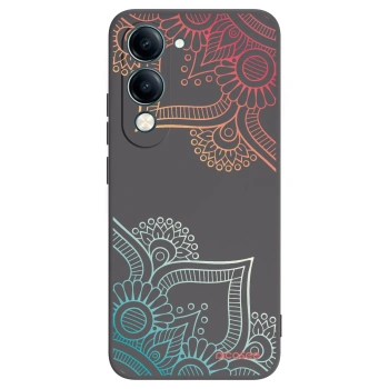 Picasee crna silikonska maskica za Vivo Y29s 5G - Flowers pattern