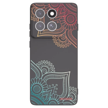 Picasee crna silikonska maskica za Motorola Edge 60 Fusion - Flowers pattern