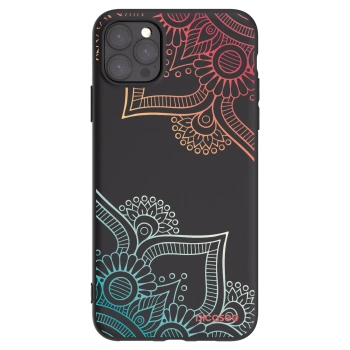 Picasee crna silikonska maskica za Apple iPhone 11 Pro Max - Flowers pattern