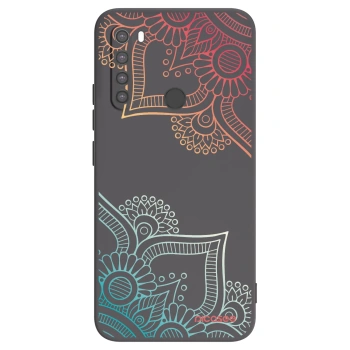 Picasee crna silikonska maskica za Xiaomi Redmi Note 8 - Flowers pattern