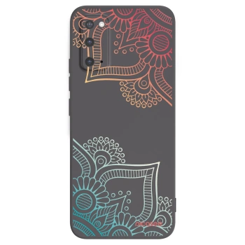 Picasee crna silikonska maskica za Samsung Galaxy S20 G980F - Flowers pattern
