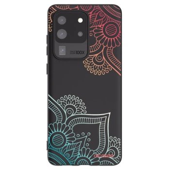 Picasee crna silikonska maskica za Samsung Galaxy S20 Ultra 5G G988F - Flowers pattern