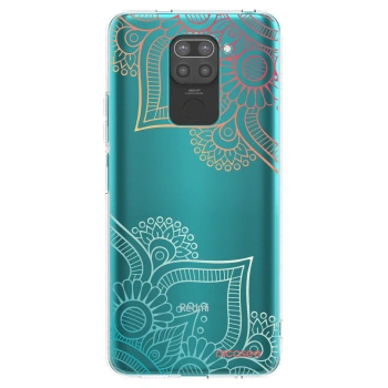 Picasee crna silikonska maskica za Xiaomi Redmi Note 9 - Flowers pattern
