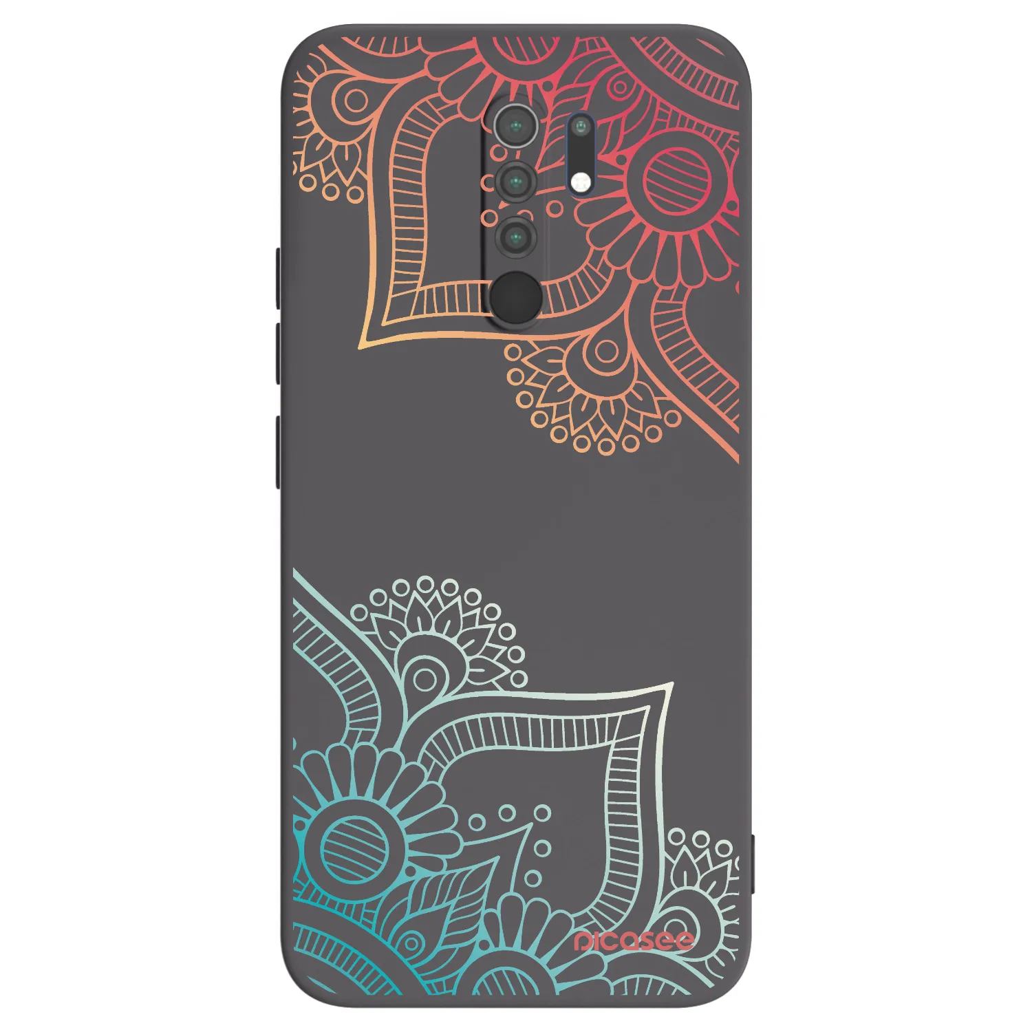 Picasee crna silikonska maskica za Xiaomi Redmi 9 - Flowers pattern