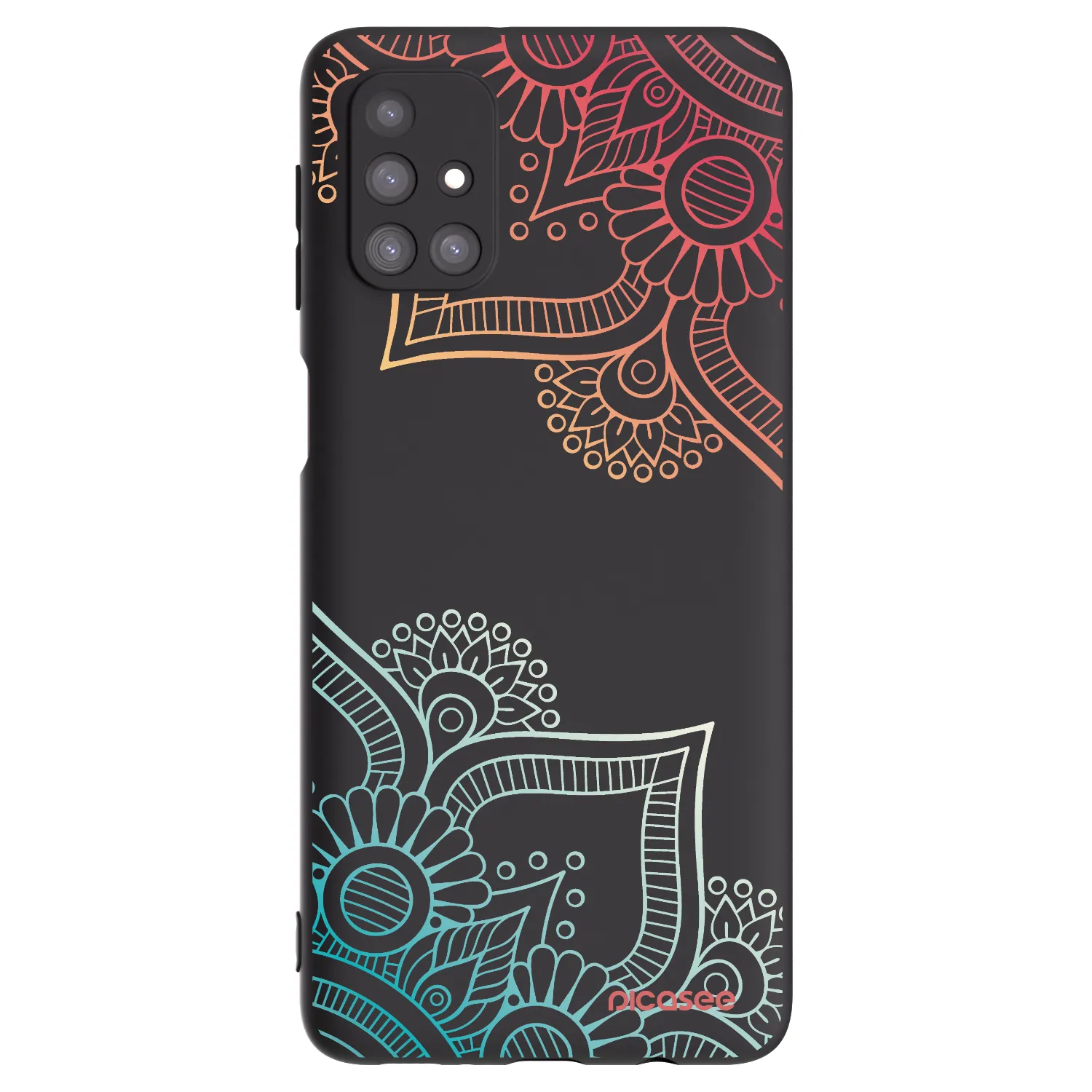Picasee crna silikonska maskica za Samsung Galaxy M31s - Flowers pattern