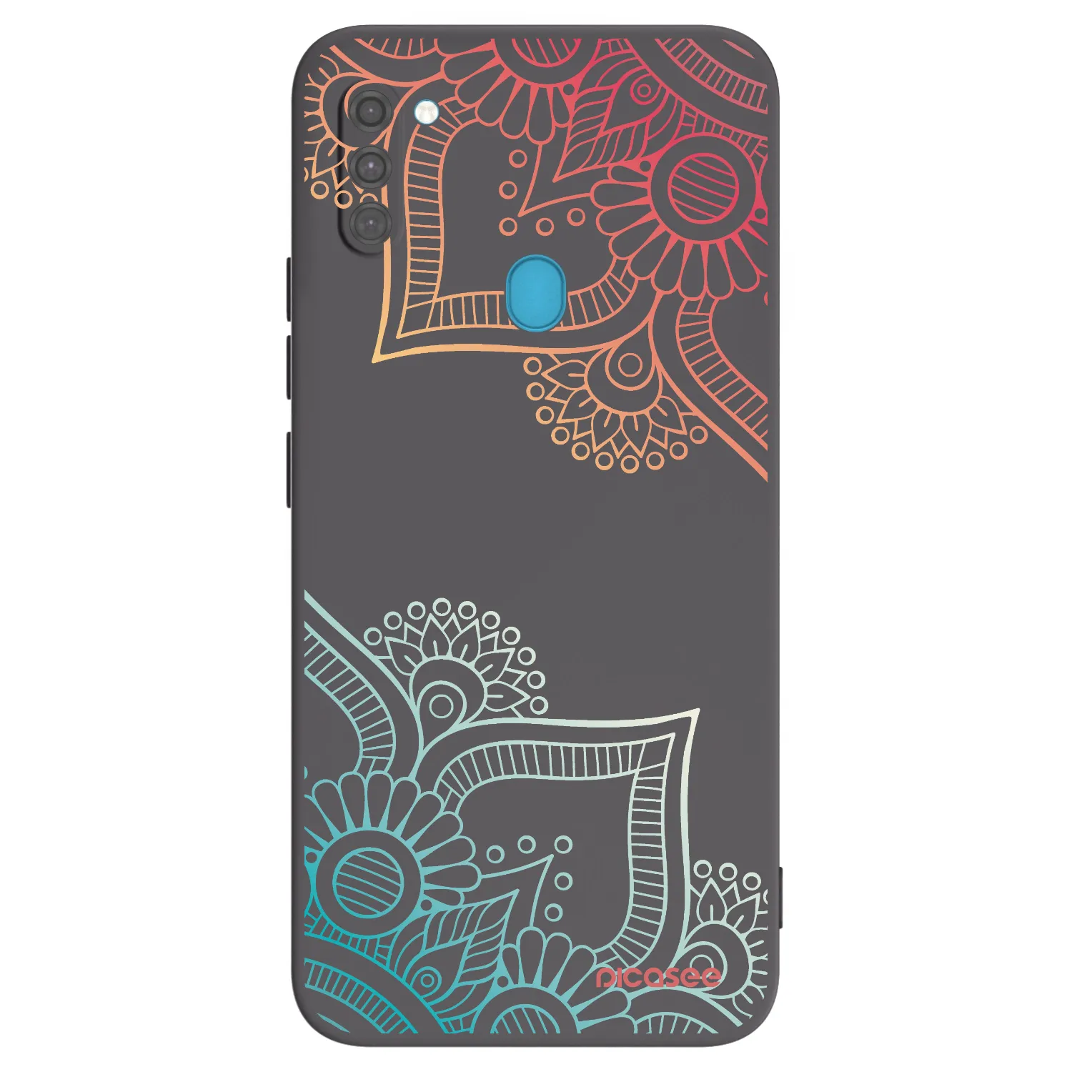 Picasee crna silikonska maskica za Samsung Galaxy M11 - Flowers pattern