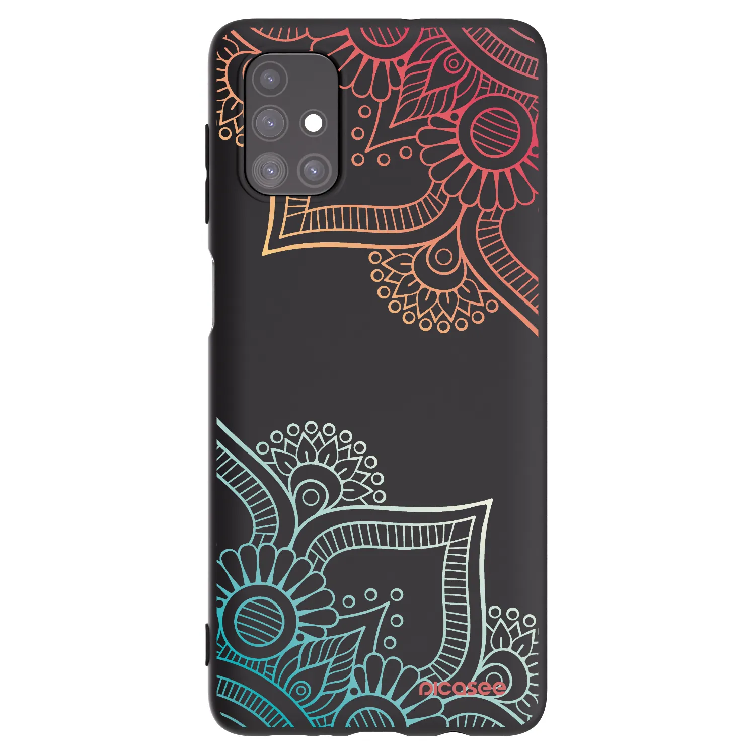 Picasee crna silikonska maskica za Samsung Galaxy M51 M515F - Flowers pattern