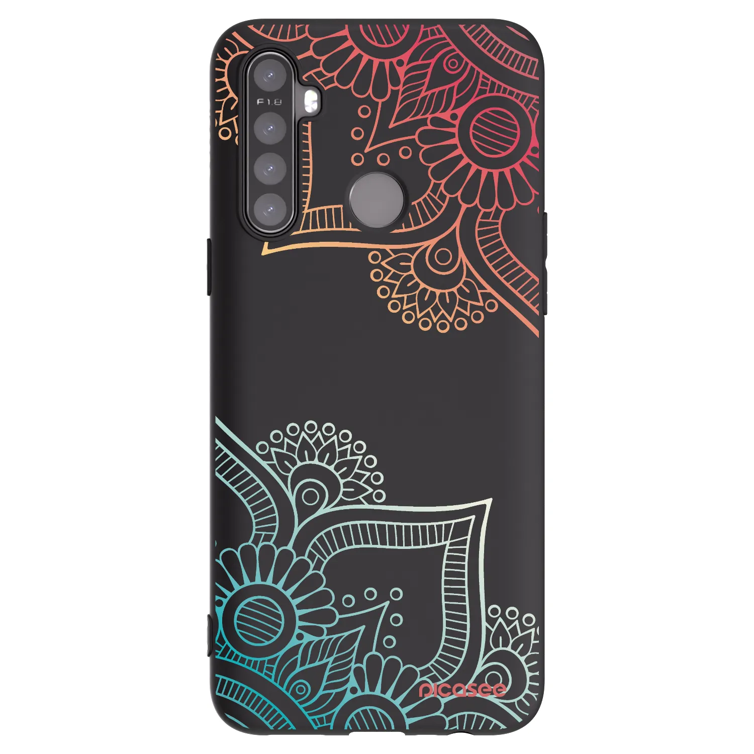 Picasee crna silikonska maskica za Realme 6i - Flowers pattern