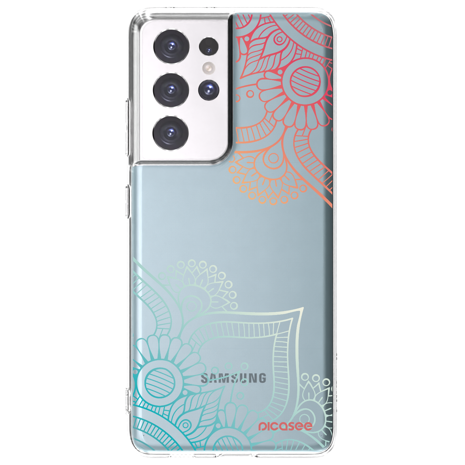 Picasee silikonska prozirna maskica za Samsung Galaxy S21 Ultra 5G G998B - Flowers pattern