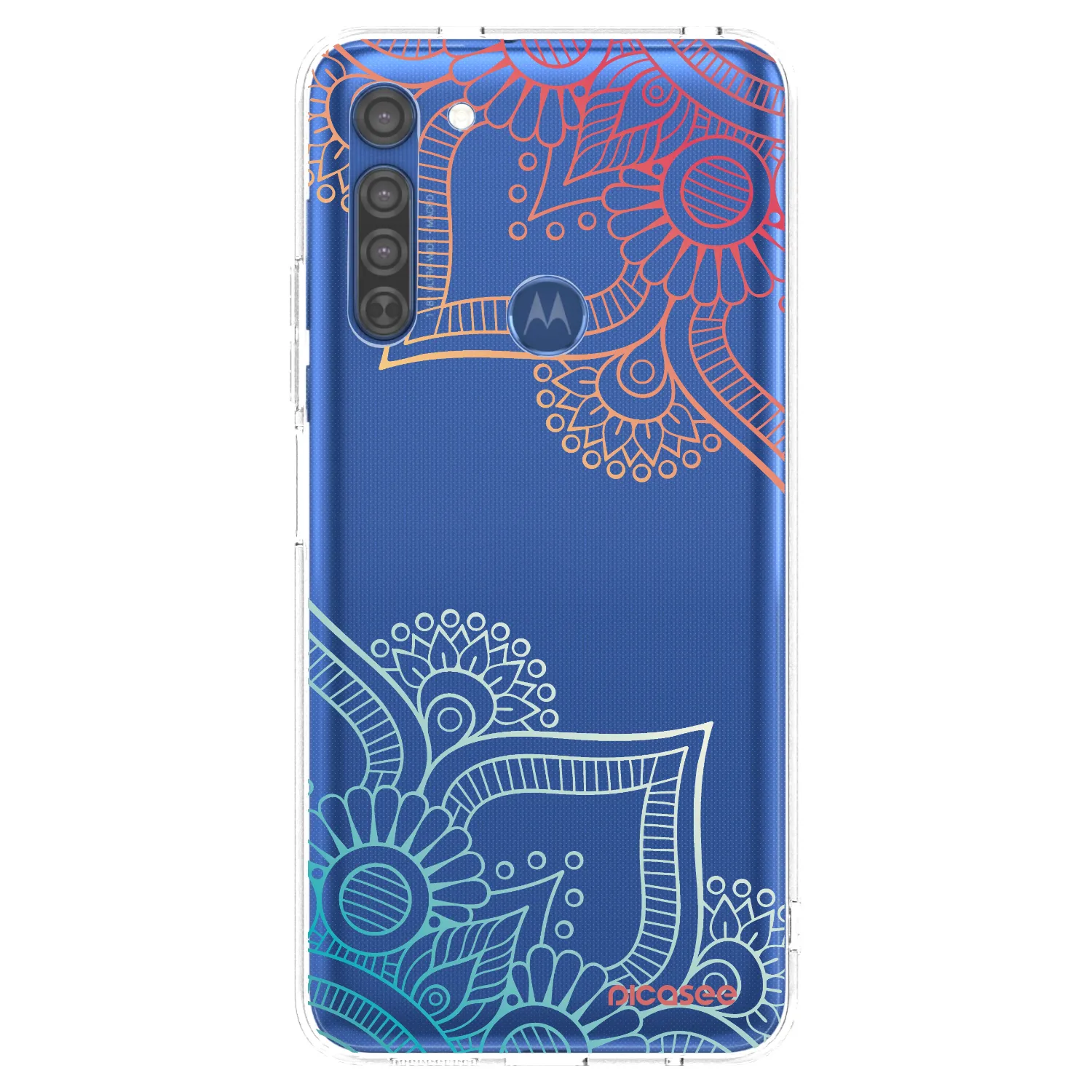 Picasee silikonska prozirna maskica za Motorola Moto G8 - Flowers pattern