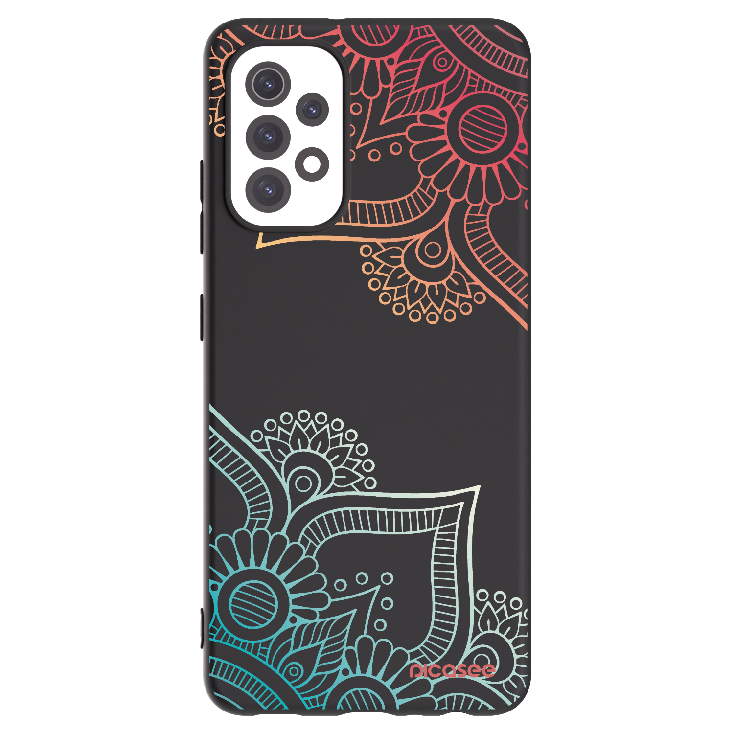 Picasee crna silikonska maskica za Samsung Galaxy A32 5G A326B - Flowers pattern