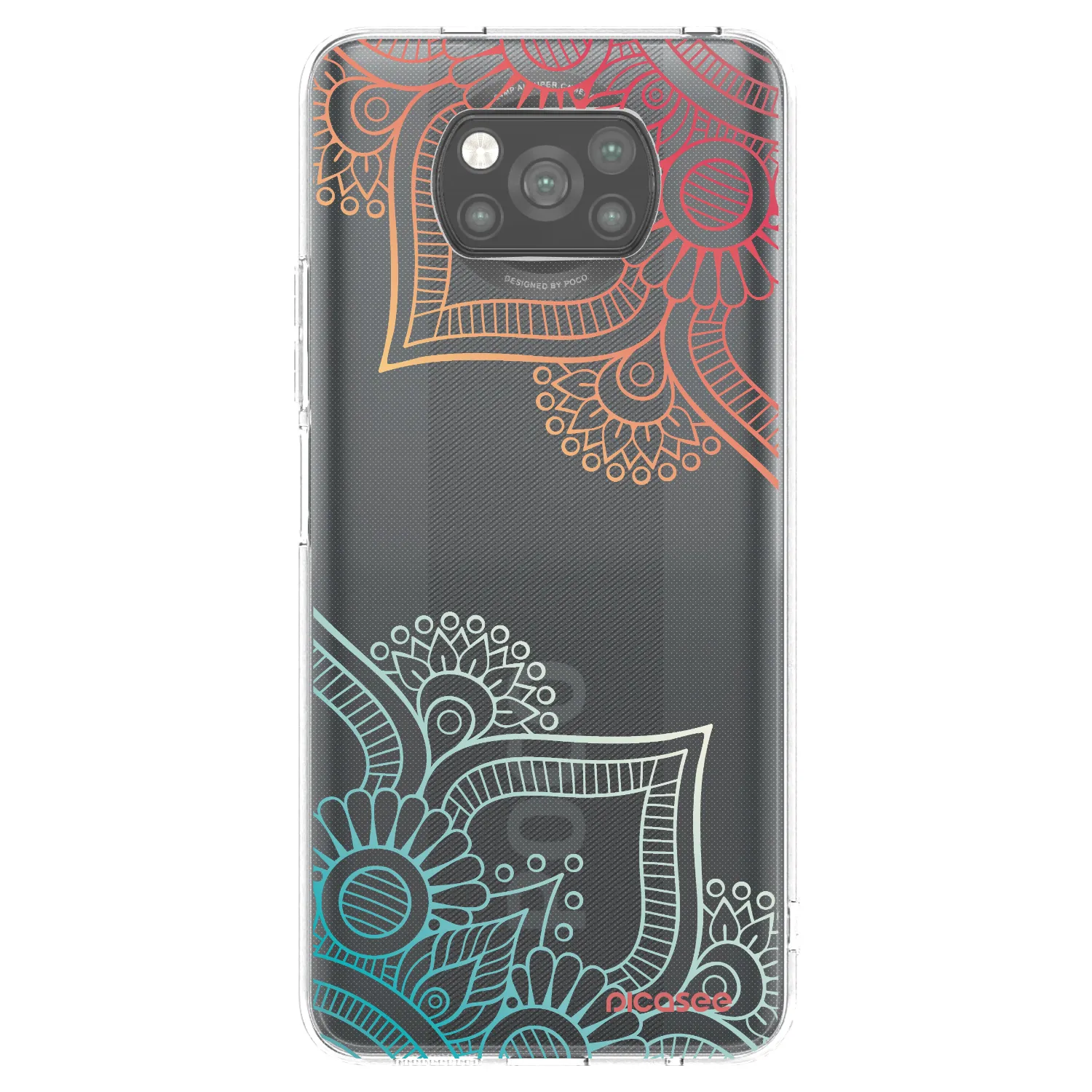 Picasee crna silikonska maskica za Xiaomi Poco X3 Pro - Flowers pattern