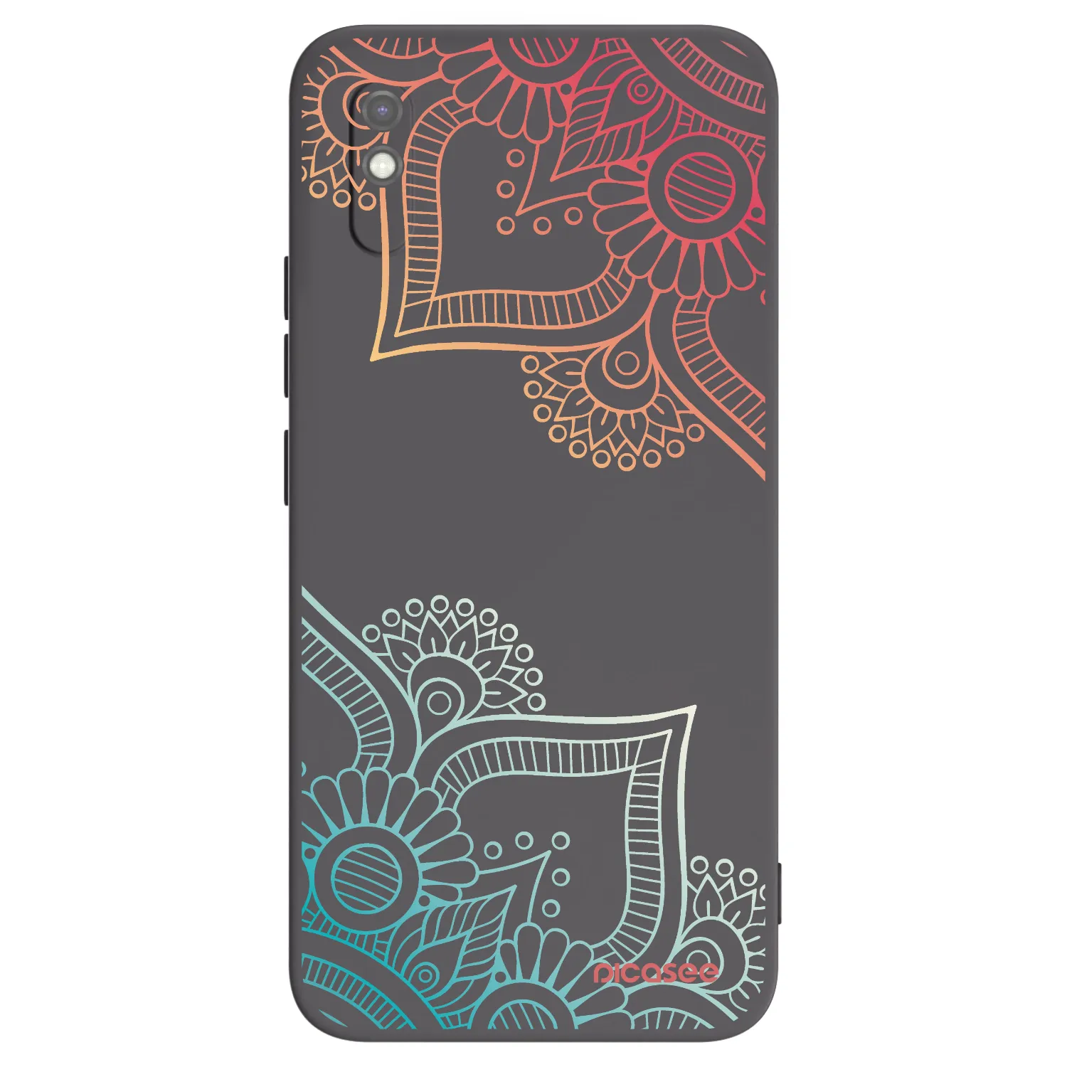 Picasee crna silikonska maskica za Xiaomi Redmi 9AT - Flowers pattern