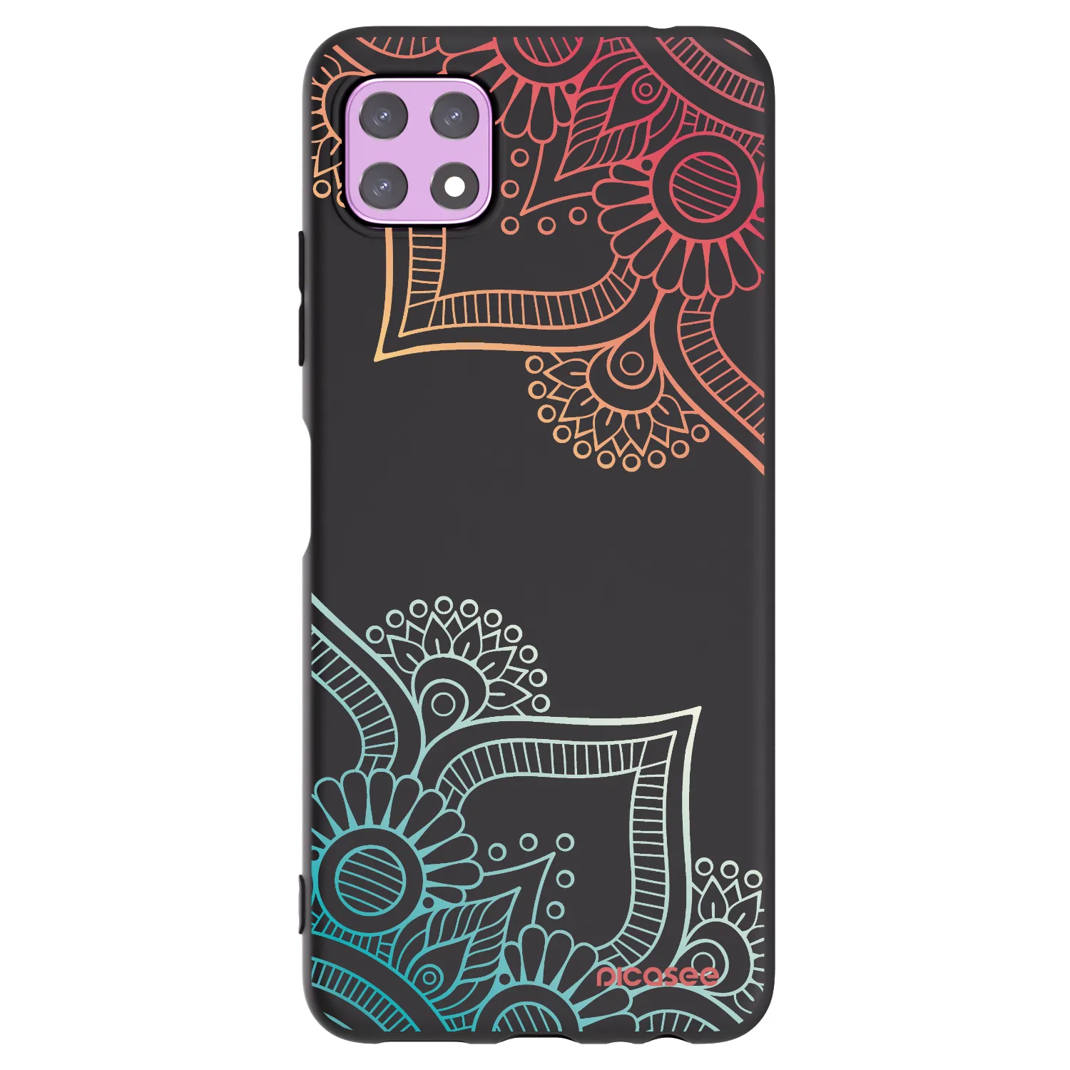 Picasee crna silikonska maskica za Samsung Galaxy A22 A226B 5G - Flowers pattern