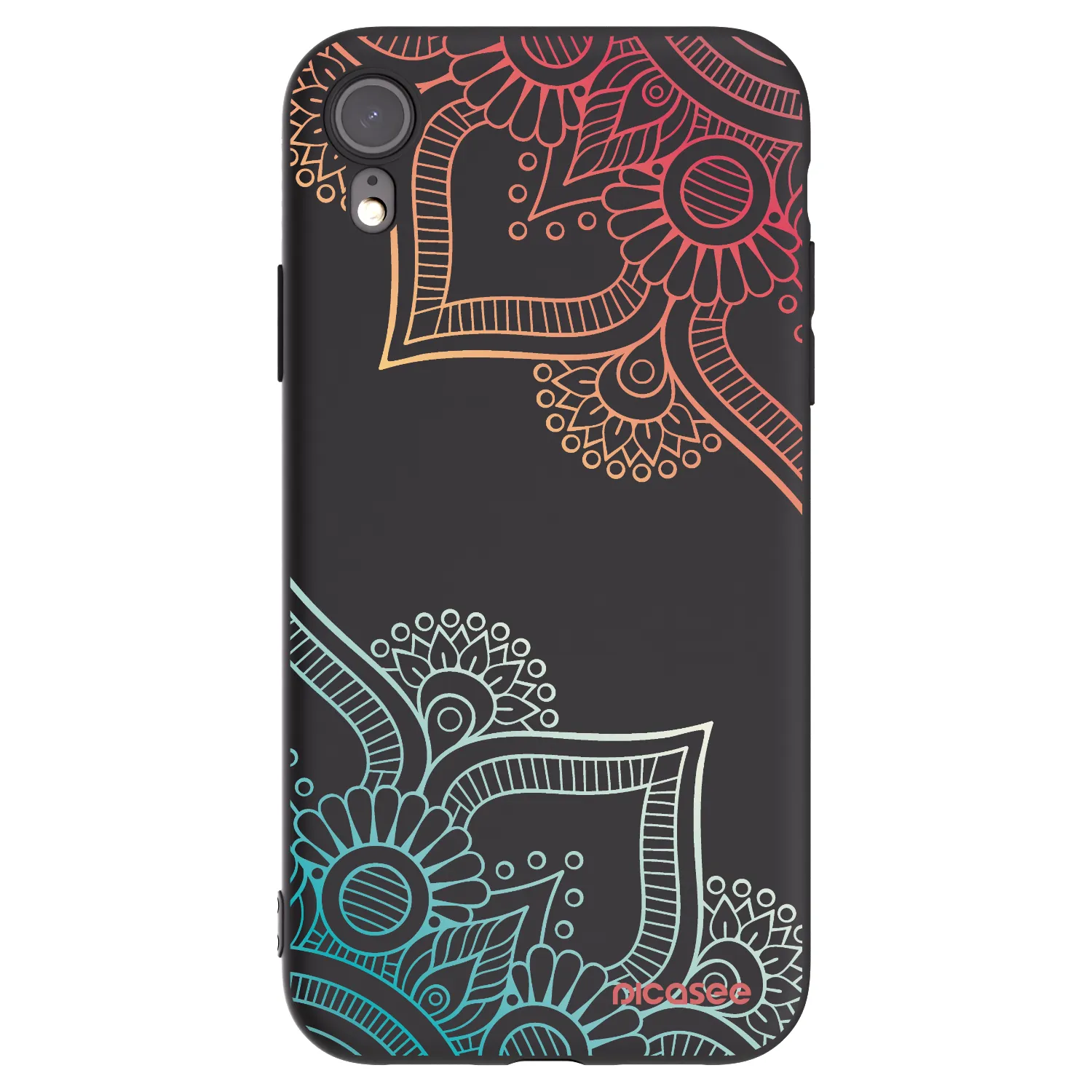 Picasee crna silikonska maskica za Apple iPhone XR - Flowers pattern