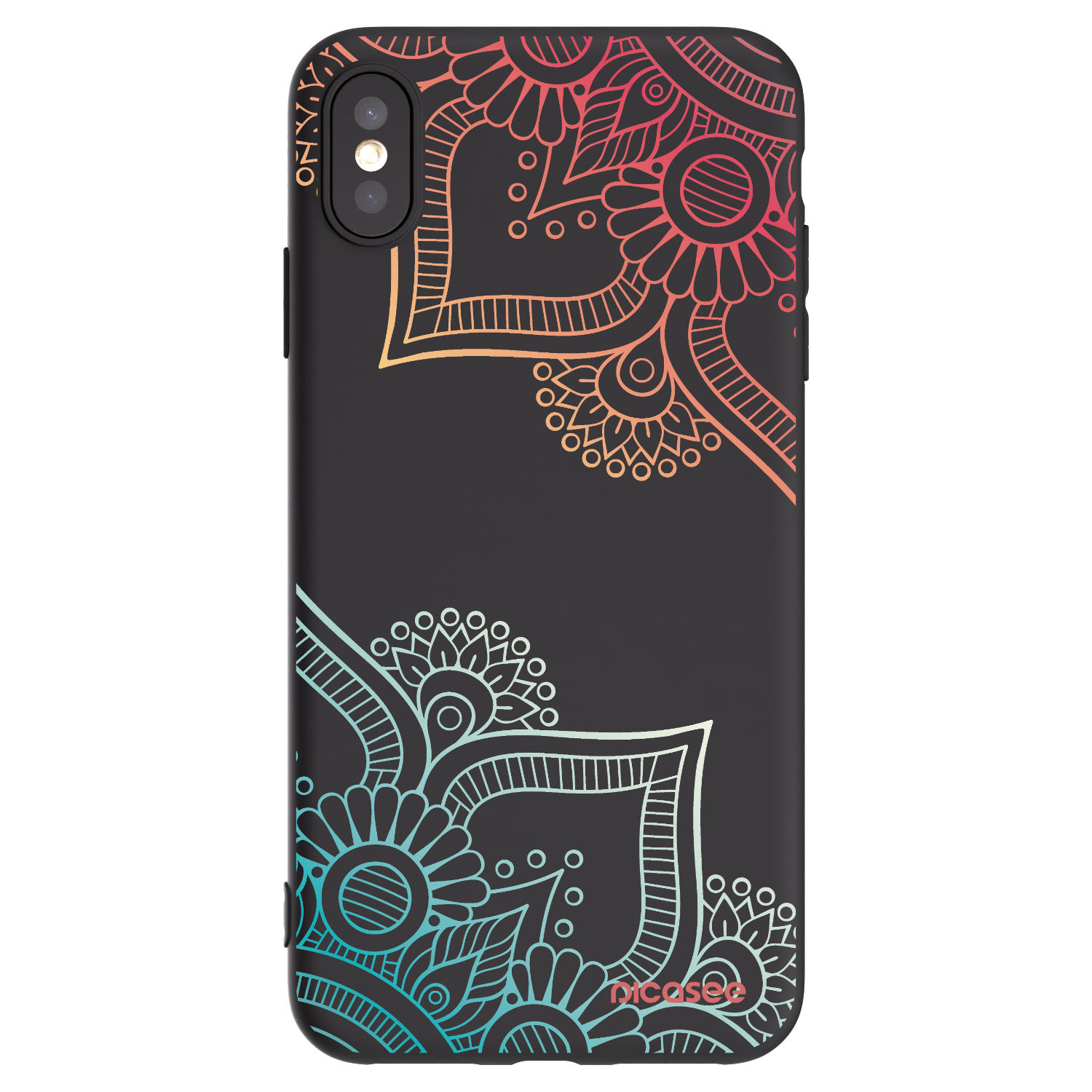 Picasee crna silikonska maskica za Apple iPhone XS Max - Flowers pattern