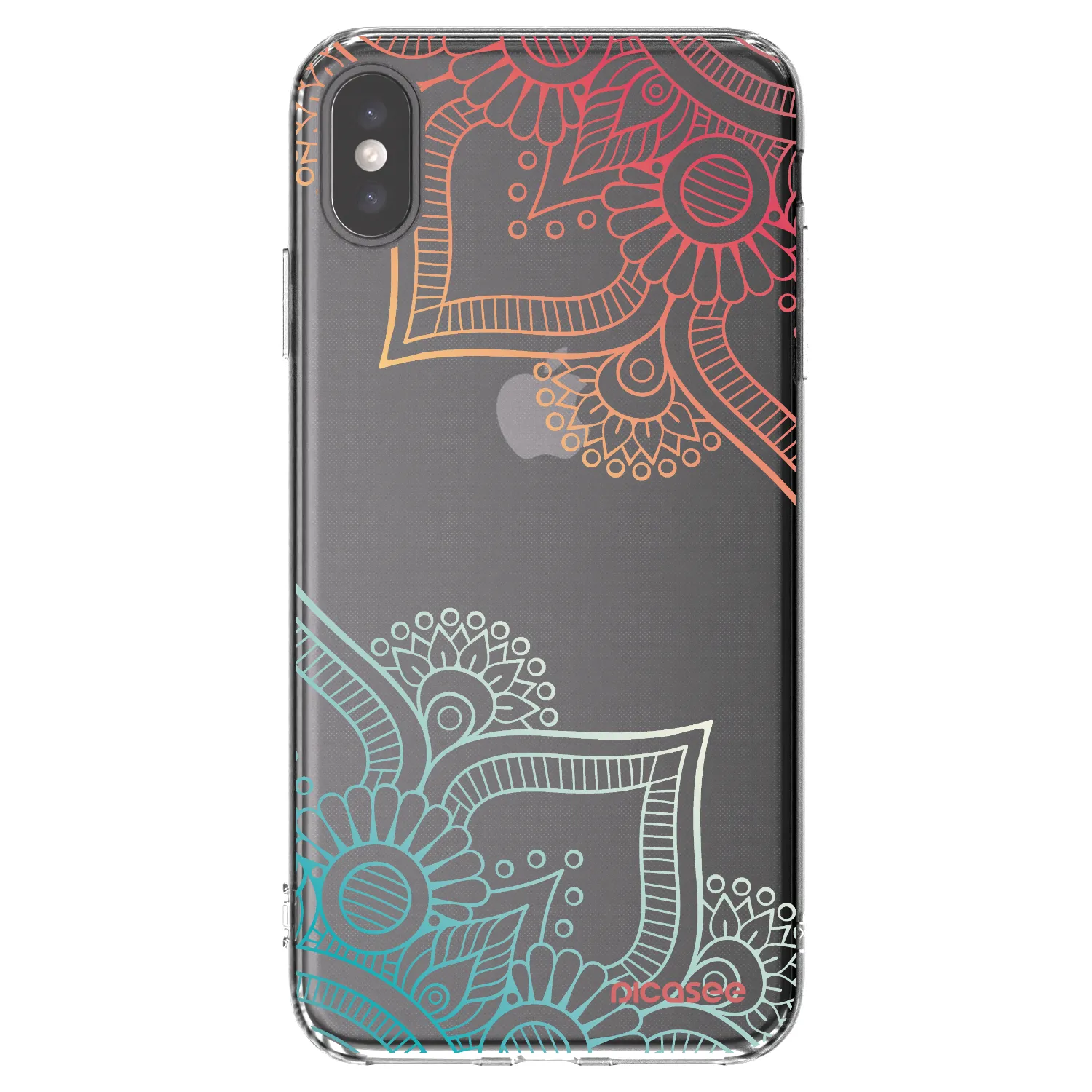 Picasee silikonska prozirna maskica za Apple iPhone XS Max - Flowers pattern