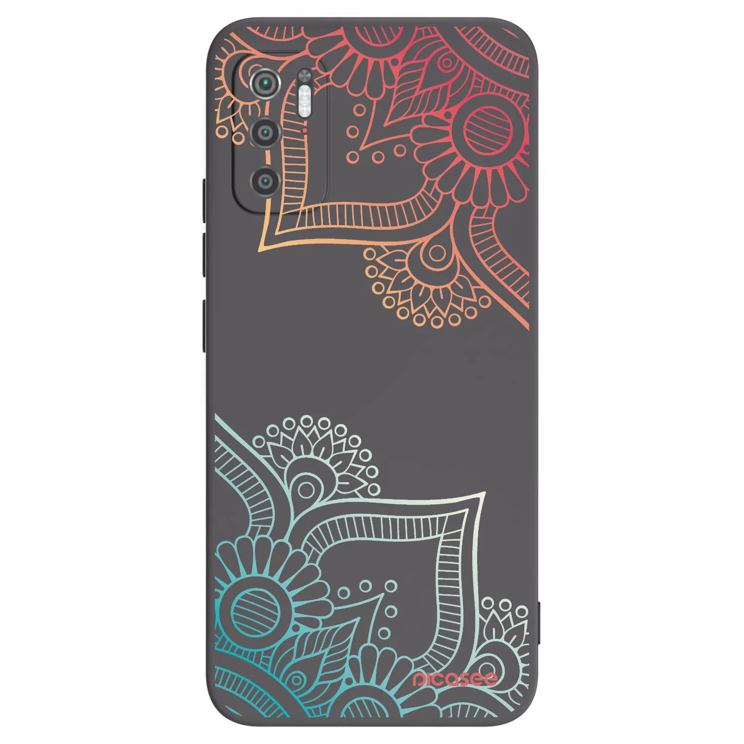 Picasee crna silikonska maskica za Xiaomi Poco M3 Pro 5G - Flowers pattern