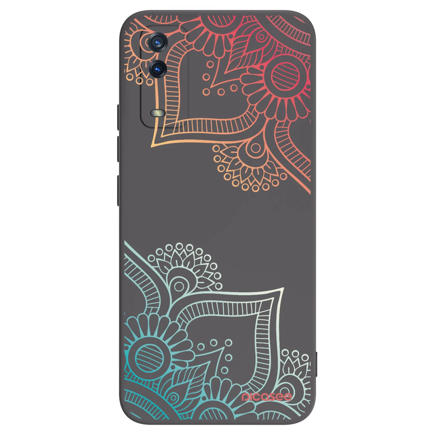 Picasee crna silikonska maskica za Vivo Y11s - Flowers pattern