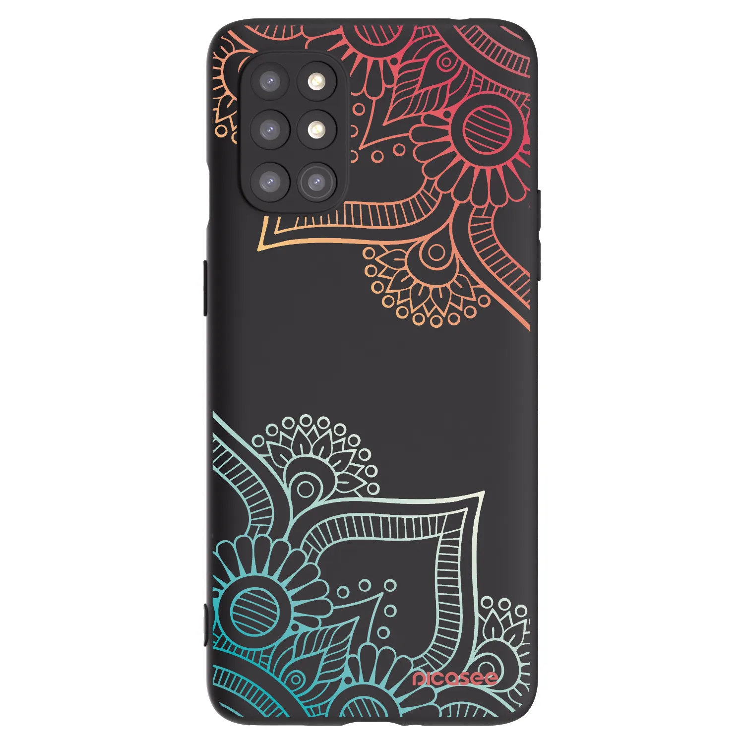 Picasee crna silikonska maskica za OnePlus 8T - Flowers pattern