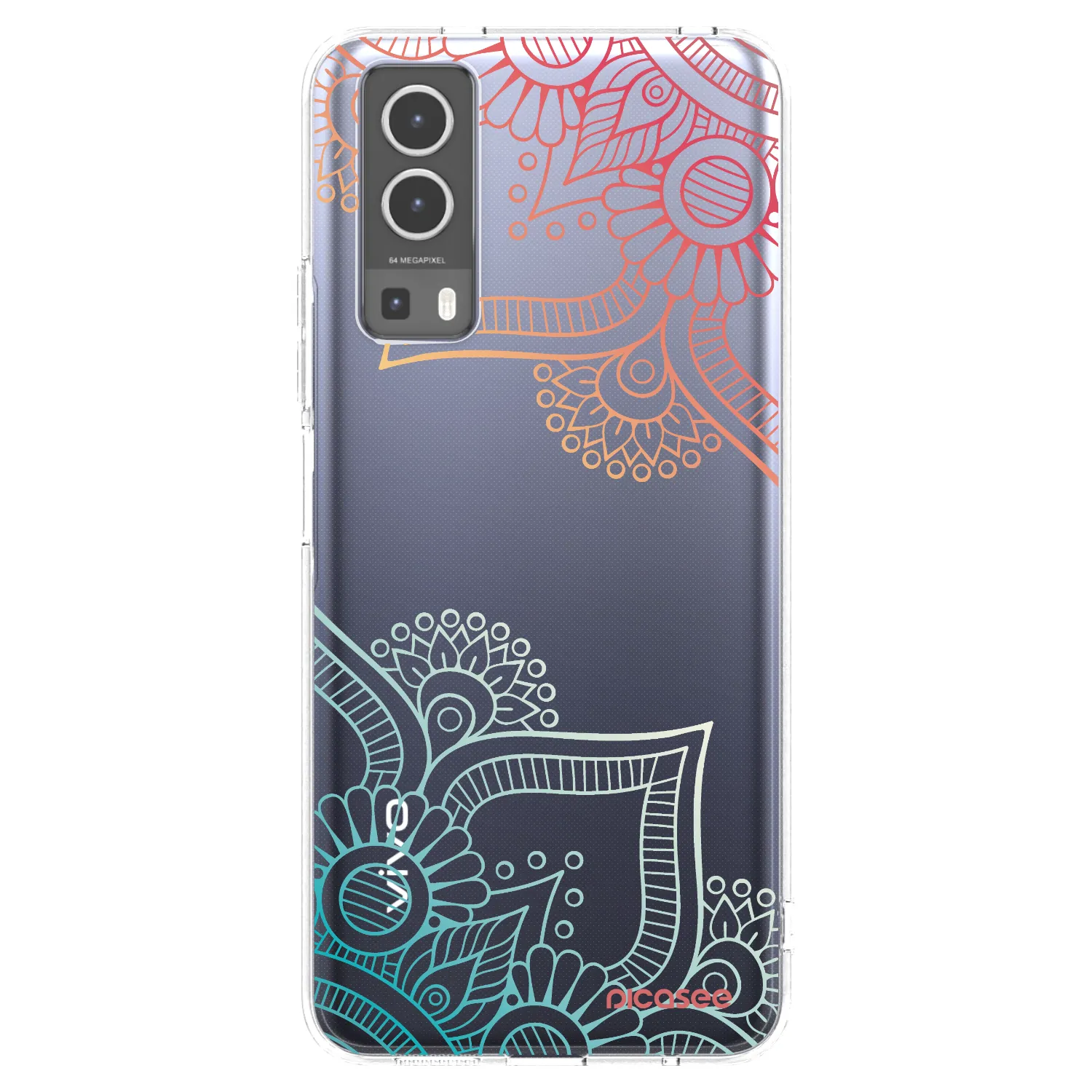 Picasee silikonska prozirna maskica za Vivo Y72 5G - Flowers pattern