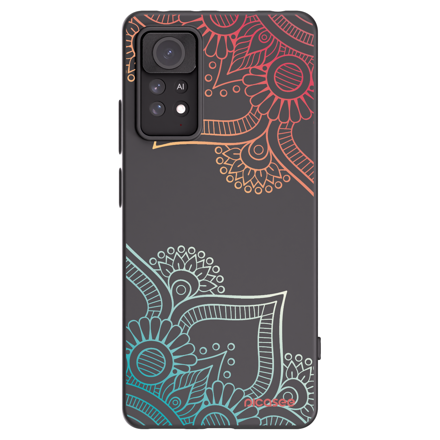 Picasee crna silikonska maskica za Xiaomi Redmi Note 11 Pro 5G - Flowers pattern
