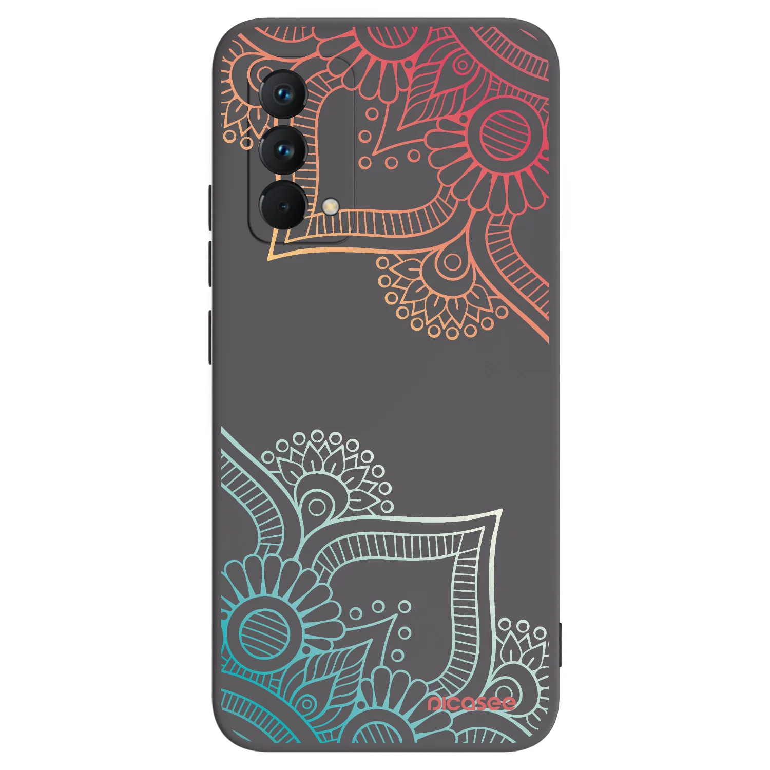 Picasee crna silikonska maskica za Realme GT Master Edition 5G - Flowers pattern