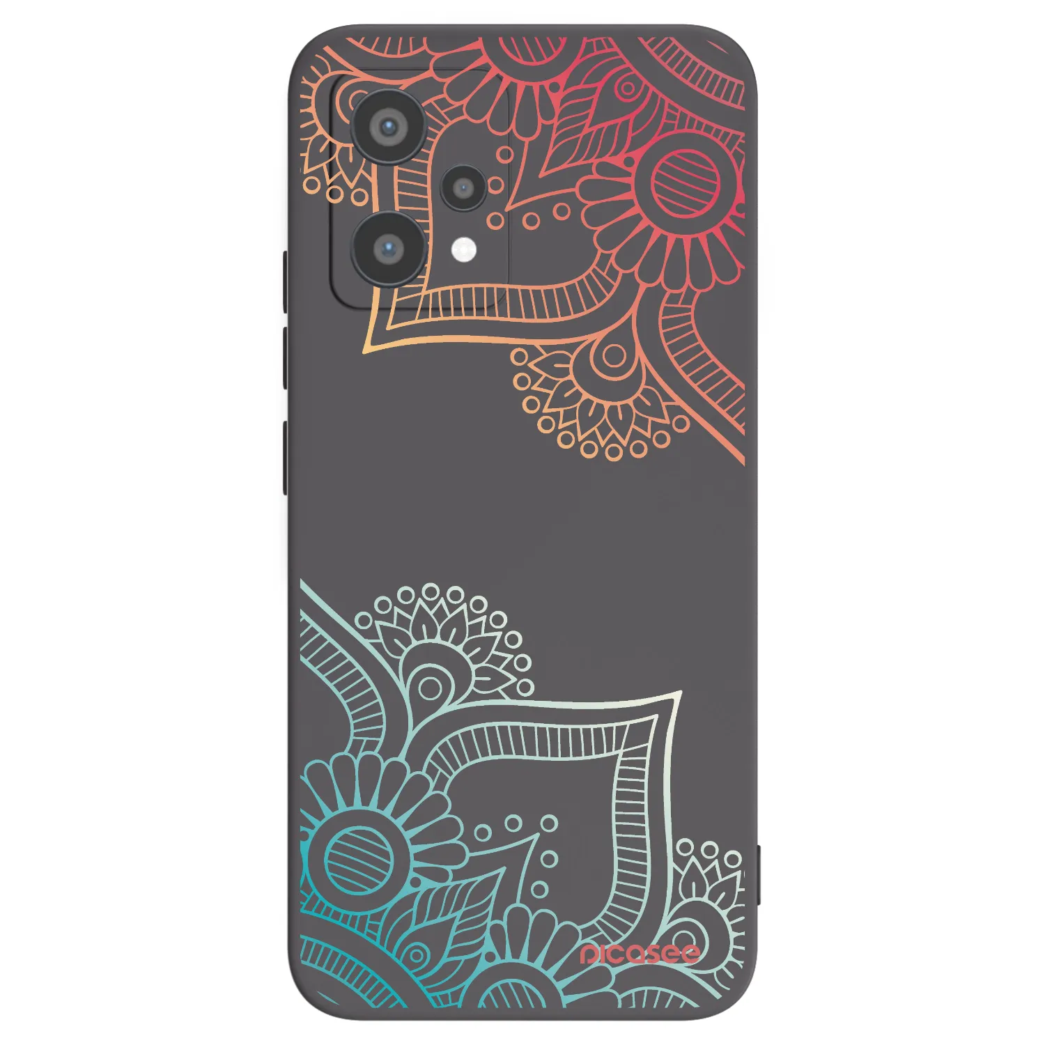 Picasee crna silikonska maskica za Realme 9 Pro 5G - Flowers pattern