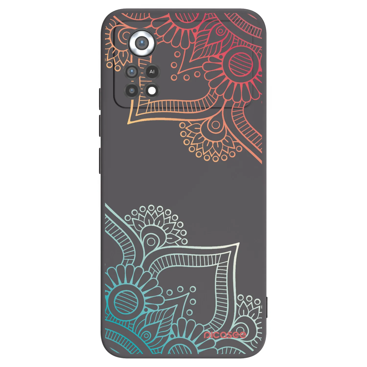 Picasee crna silikonska maskica za Xiaomi Poco X4 Pro 5G - Flowers pattern