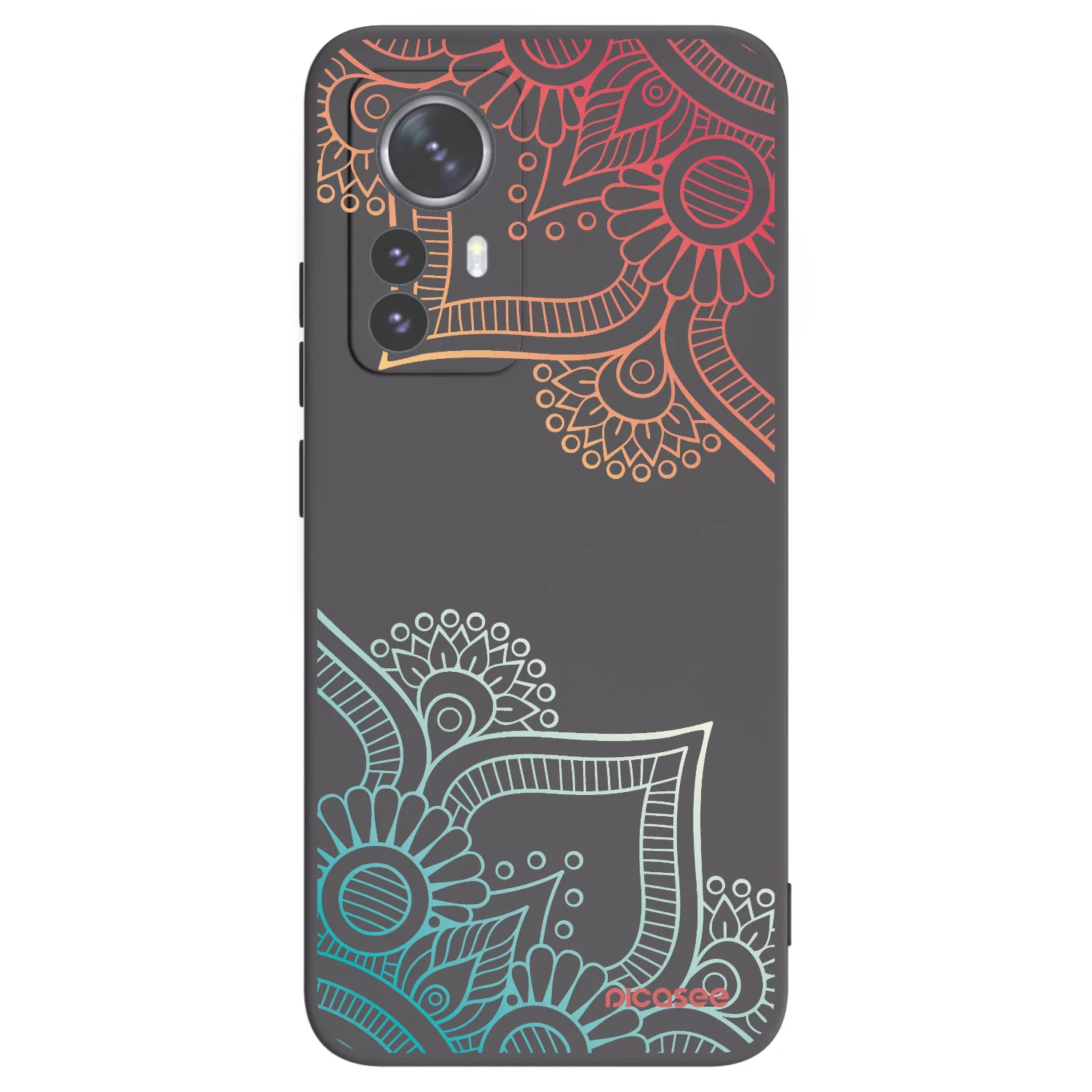 Picasee crna silikonska maskica za Xiaomi 12 Pro - Flowers pattern