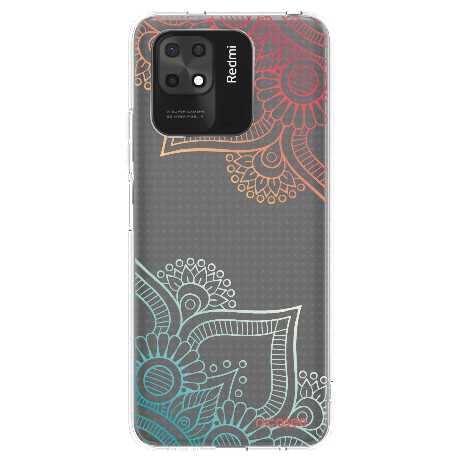 Picasee silikonska prozirna maskica za Xiaomi Redmi 10C - Flowers pattern