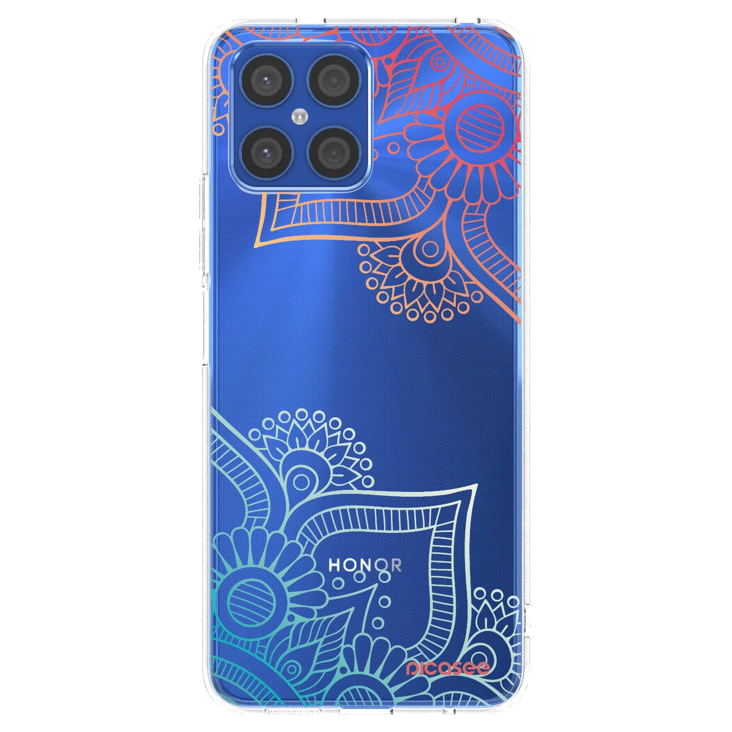 Picasee silikonska prozirna maskica za Honor X8 4G - Flowers pattern