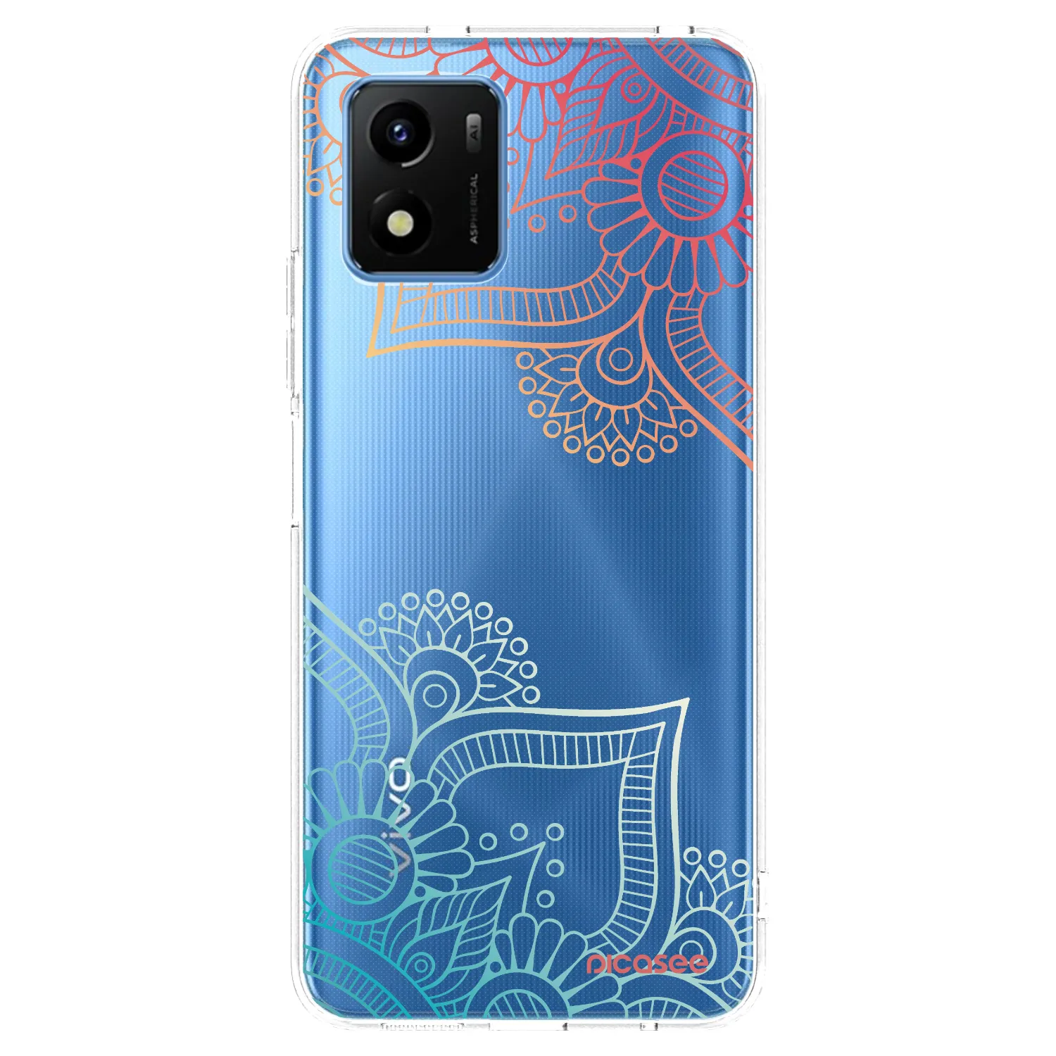 Picasee silikonska prozirna maskica za Vivo Y01 - Flowers pattern