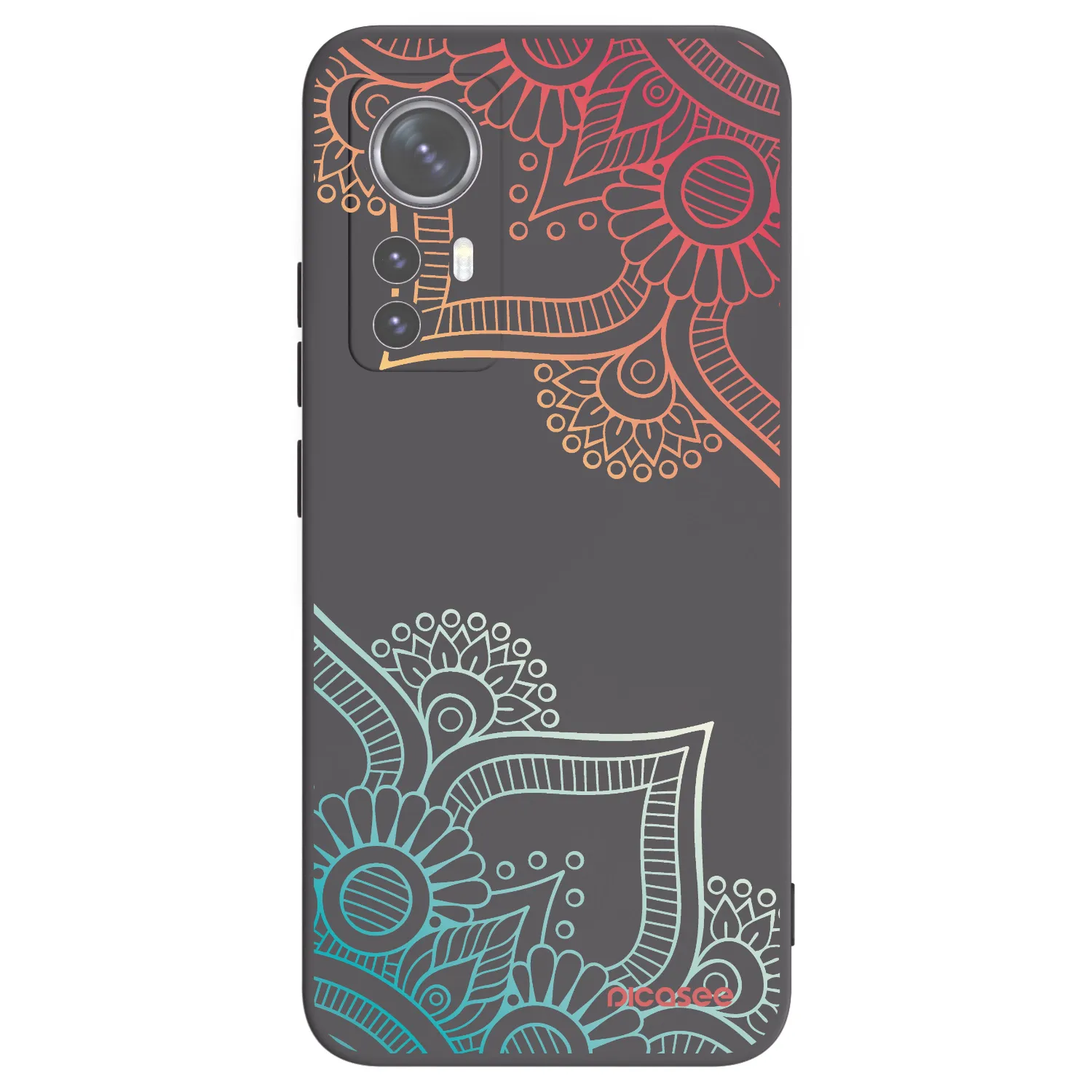 Picasee crna silikonska maskica za Xiaomi 12X - Flowers pattern