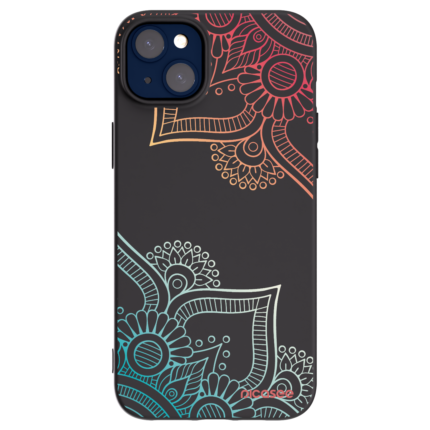 Picasee crna silikonska maskica za Apple iPhone 14 Plus - Flowers pattern